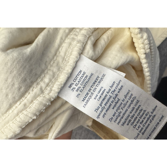 Faherty Portland Corduroy Pant, Egret (Ivory) Pockets Front Size 26 NWT - Picture 8 of 9